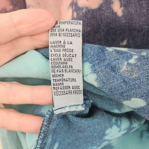 COTTON Tie Dye Western Shirt Womens S Boho Button Blouse JONES JEANS brand Long - Picture 6 of 12